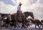 The Stood There Watching Him Move Across the Range,Leading His Pack Horse W.H.D. Koerner